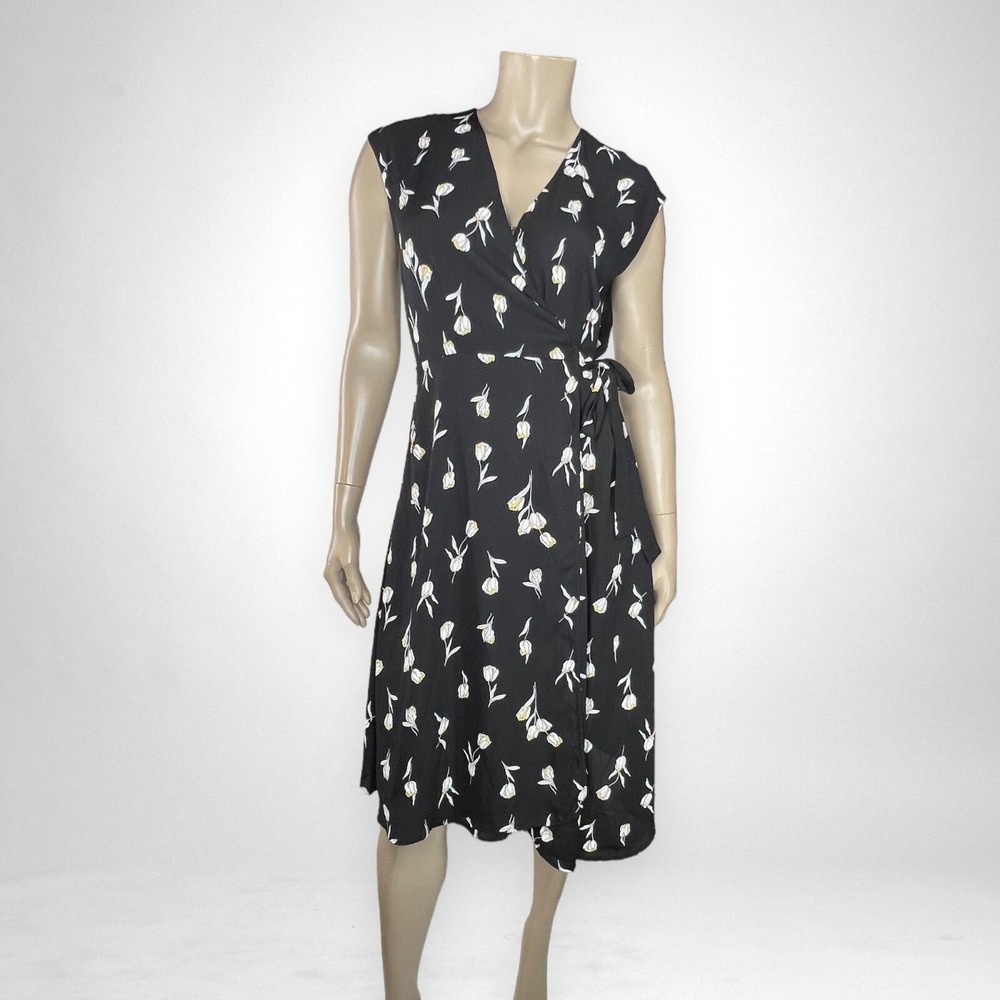 BANANA‎ REPUBLIC Tulip Print Sleeveless Wrap Dress 6